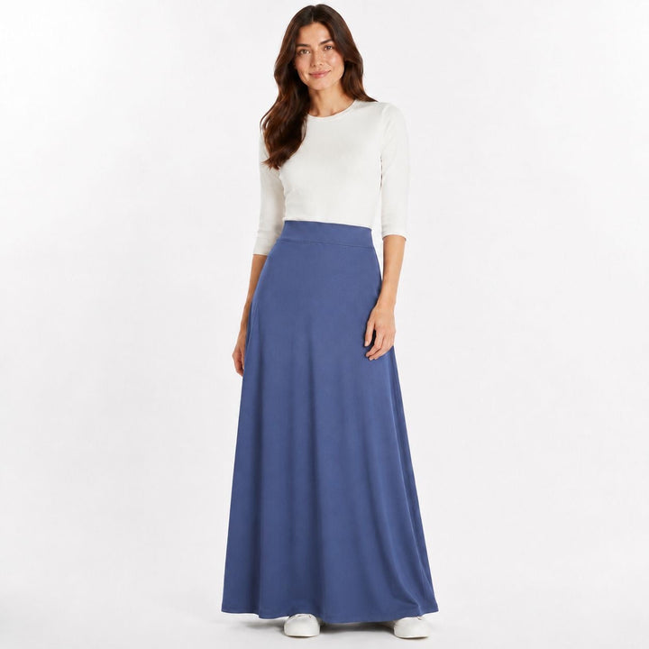 Bamboo Jersey Maxi Skirt - Denim