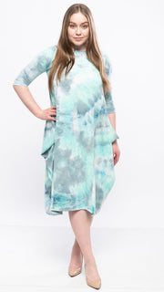 Boho Sweatshirt Dress - Mint Tie Dye *XS & SMALL ONLY*