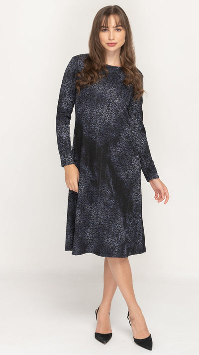 A-Line Dress - Blue Burnout