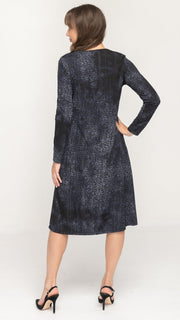 A-Line Dress - Blue Burnout