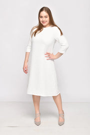 A-Line Dress - White Jacquard