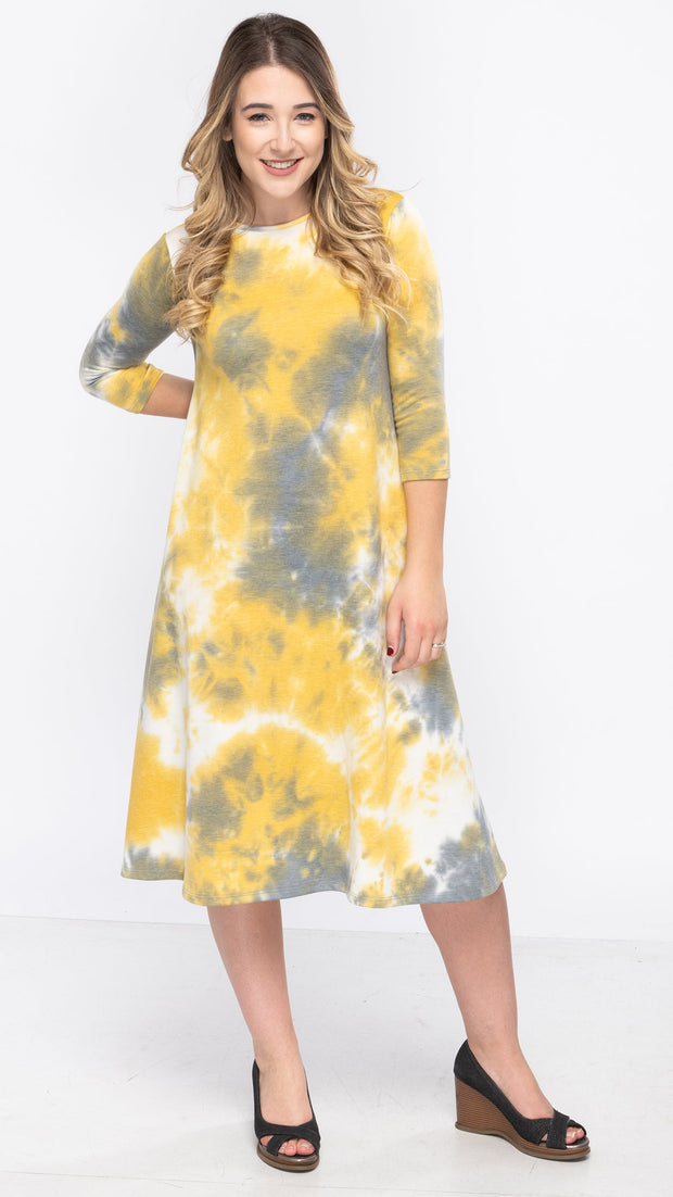 A-Line Sweatshirt Dress - Tie Dye *4 Colors*