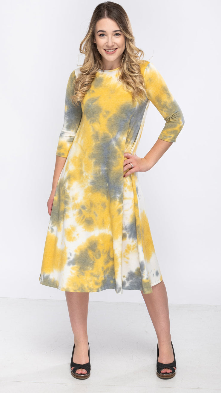 A-Line Sweatshirt Dress - Tie Dye *4 Colors*