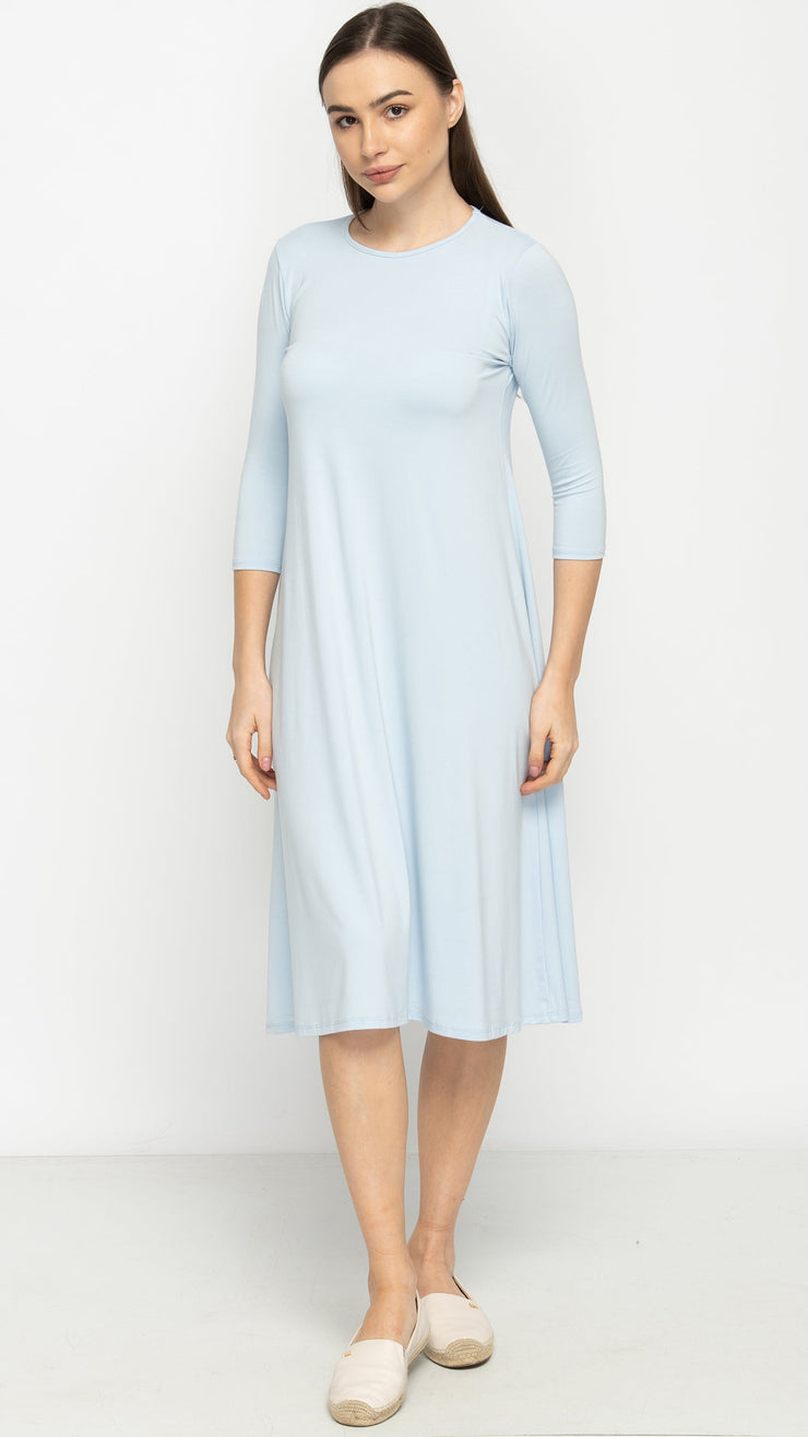 A-Line Dress Bamboo Jersey - Sky Blue