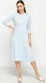 A-Line Dress Bamboo Jersey - Sky Blue