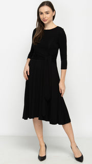 Side Tie Dress - Black