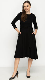 Side Tie Dress - Black