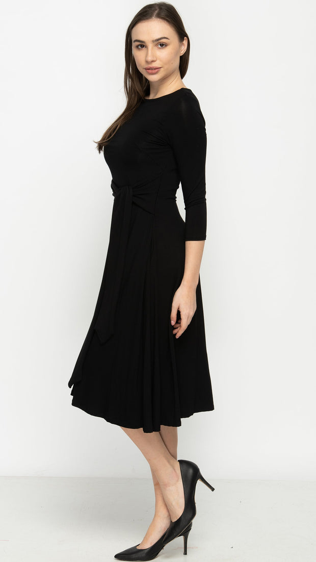 Side Tie Dress - Black