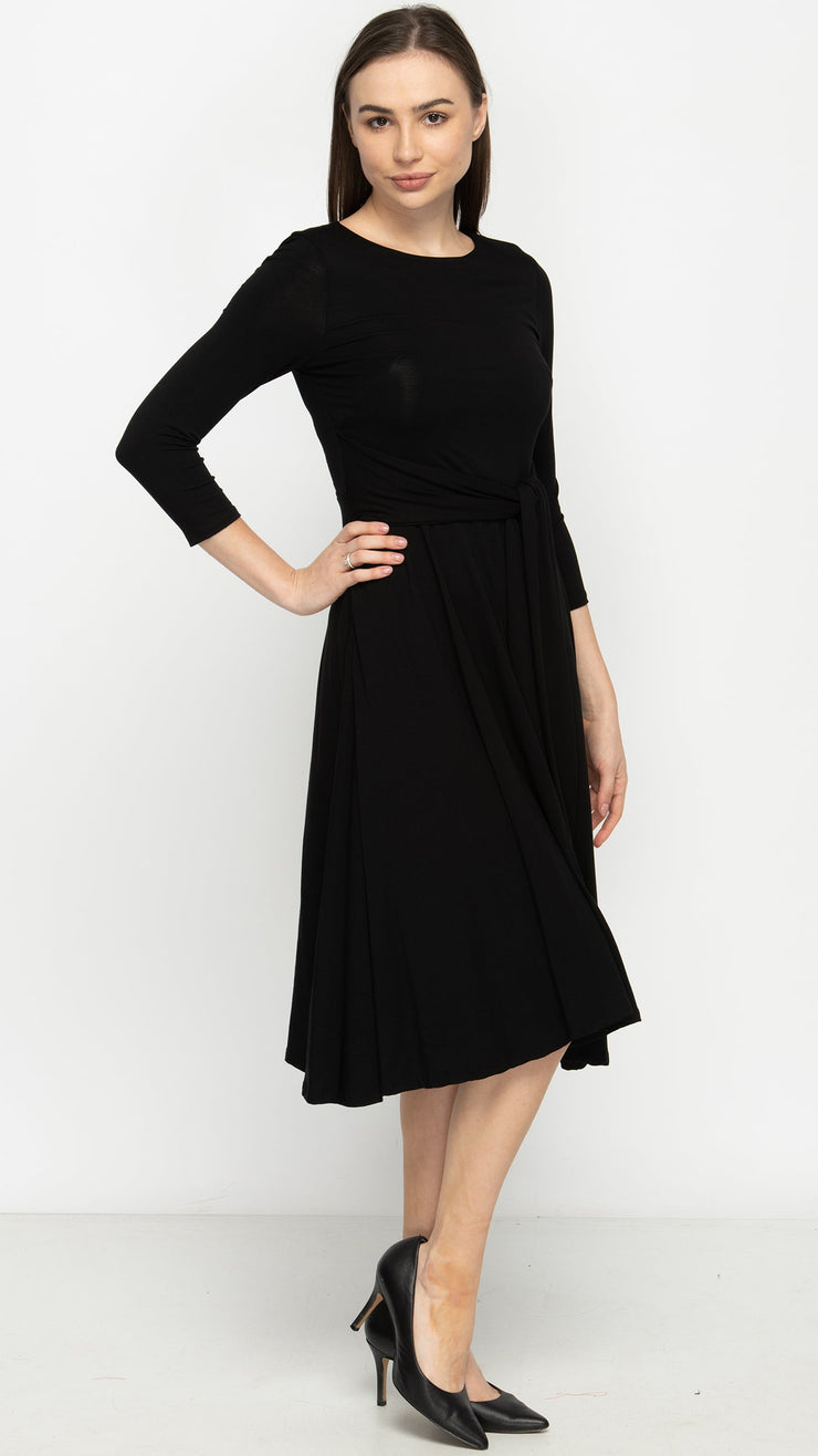 Side Tie Dress - Black