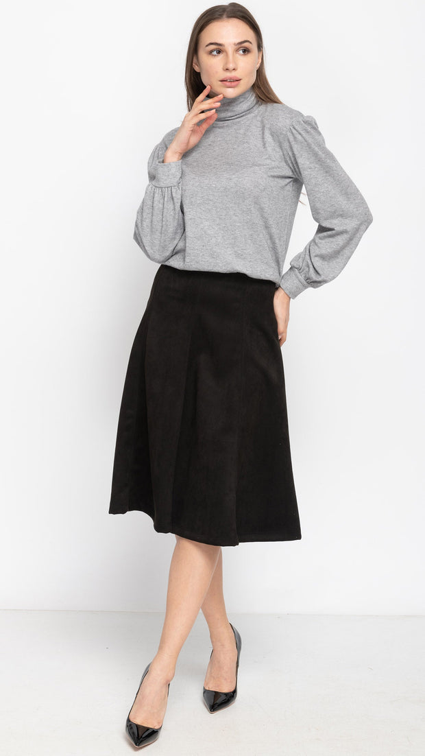 Potter's Skirt - Black Suede