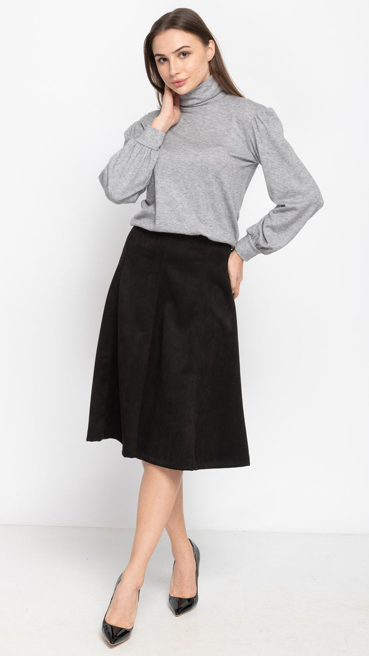 Potter's Skirt - Black Suede